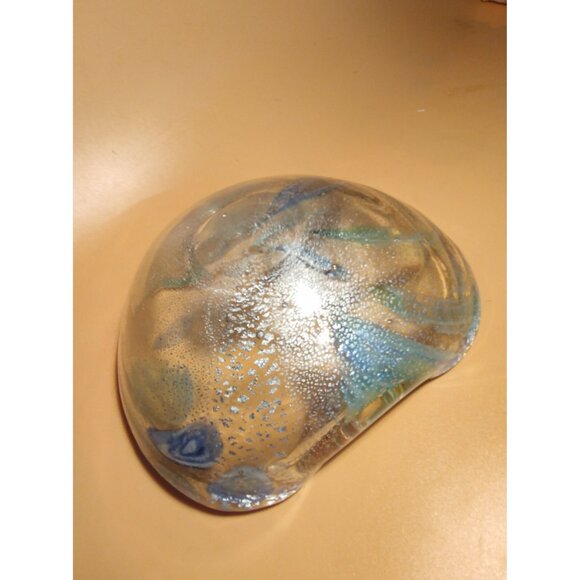 Vintage Dino Martens Murano Hand Blown Art Glass Bowl with silver aventurine - Picture 13 of 14